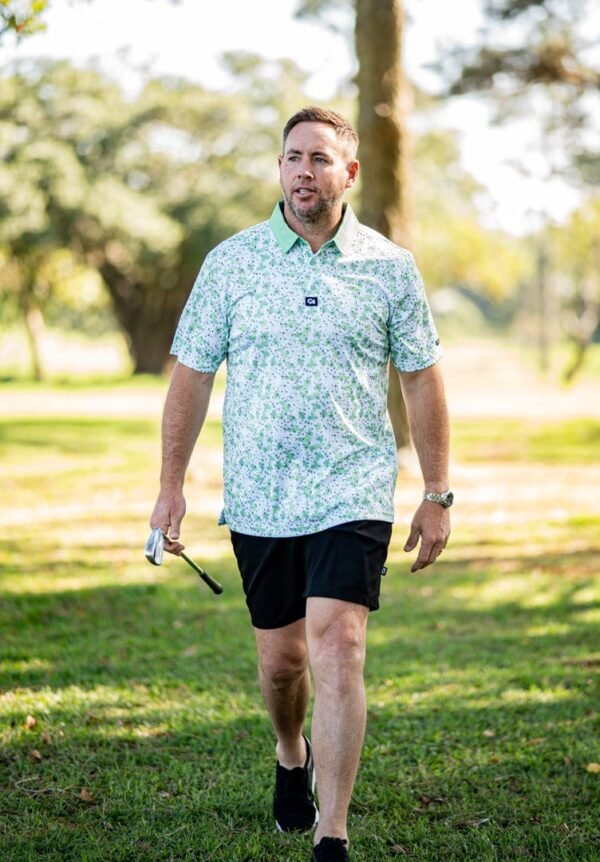 CA Premium Golf Shirt | Green Blossoms - Image 4