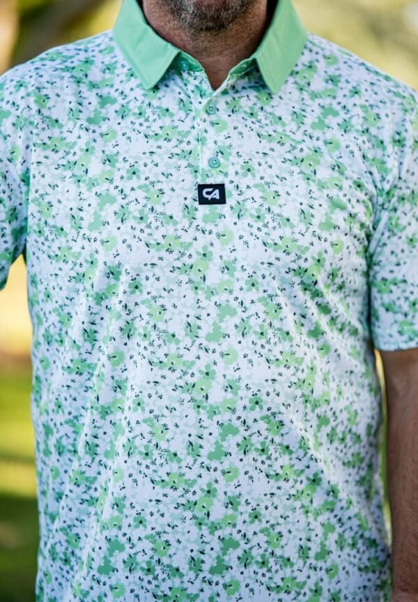 CA Premium Golf Shirt | Green Blossoms - Image 5