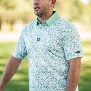CA Premium Golf Shirt | Green Blossoms