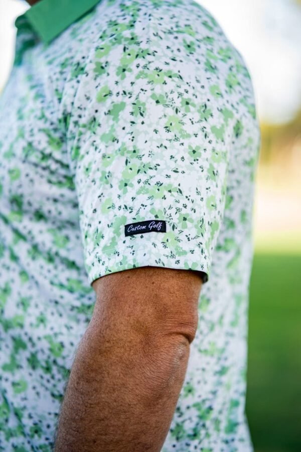 CA Premium Golf Shirt | Green Blossoms - Image 3
