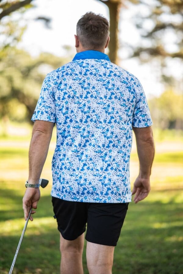 CA Premium Golf Shirt | Blue Blossoms - Image 2