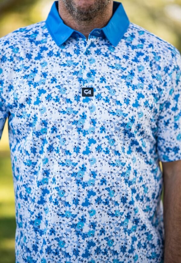 CA Premium Golf Shirt | Blue Blossoms - Image 5