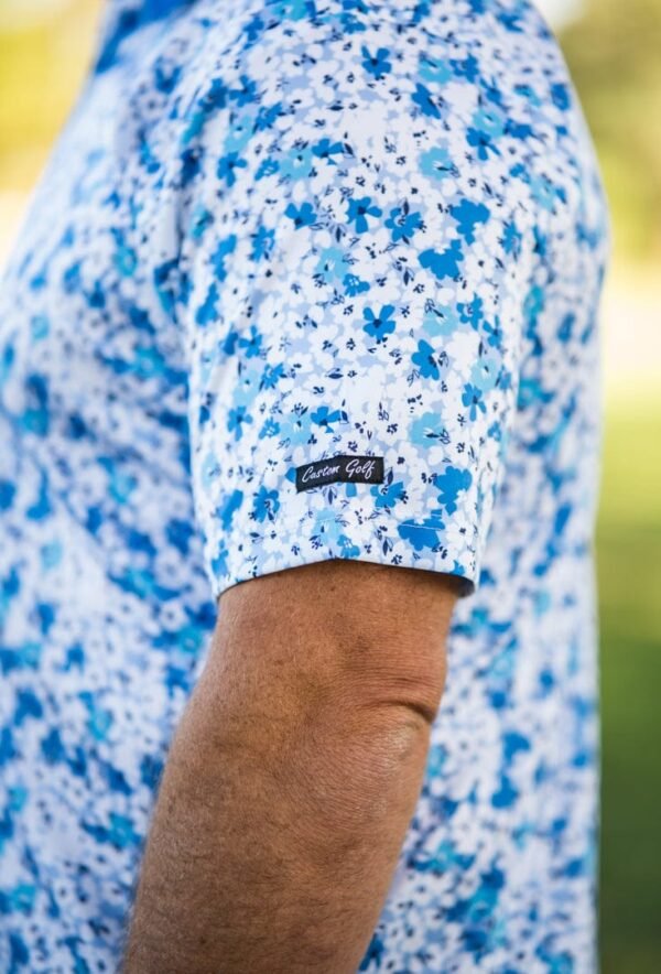 CA Premium Golf Shirt | Blue Blossoms - Image 4