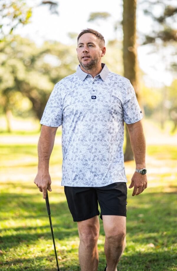 CA Premium Golf Shirt | Grey Blossoms - Image 4