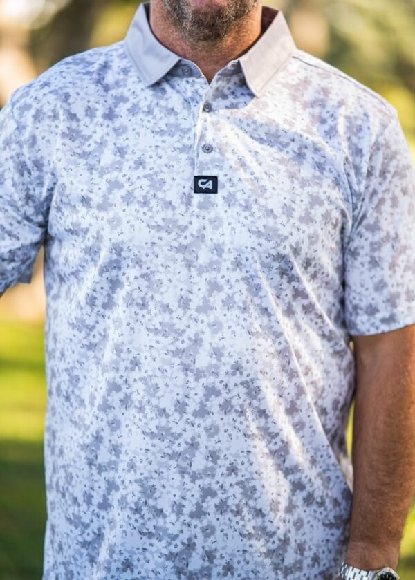 CA Premium Golf Shirt | Grey Blossoms - Image 5