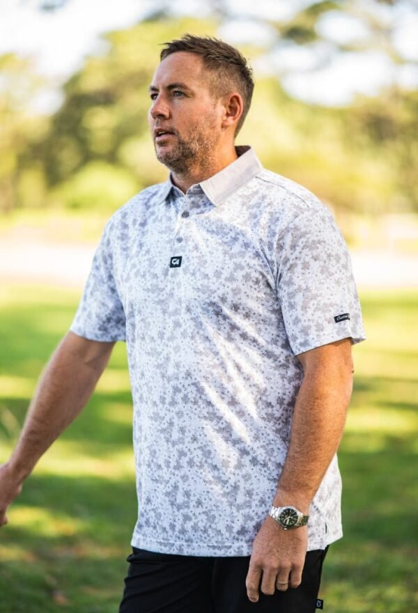 CA Premium Golf Shirt | Grey Blossoms