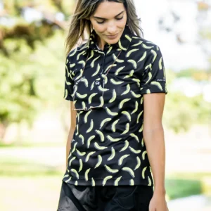 CA Ladies Funky Golf Shirt | Black Bananas