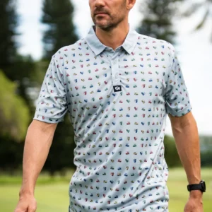 CA Premium Golf Shirt | Light Grey Lets Go Carting