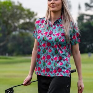 CA Ladies Funky Golf Shirt | Tropical Flamingo