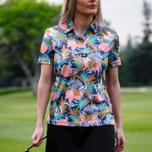 CA Ladies Funky Golf Shirt | Zebra In The Wild