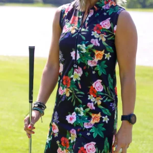 CA Funky Golf Dress | Black Floral