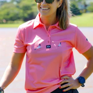 CA Ladies Funky Golf Shirt | Coral Seagulls