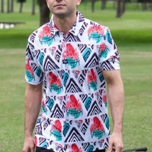 CA Funky Golf Shirt | Geometric Watermelons