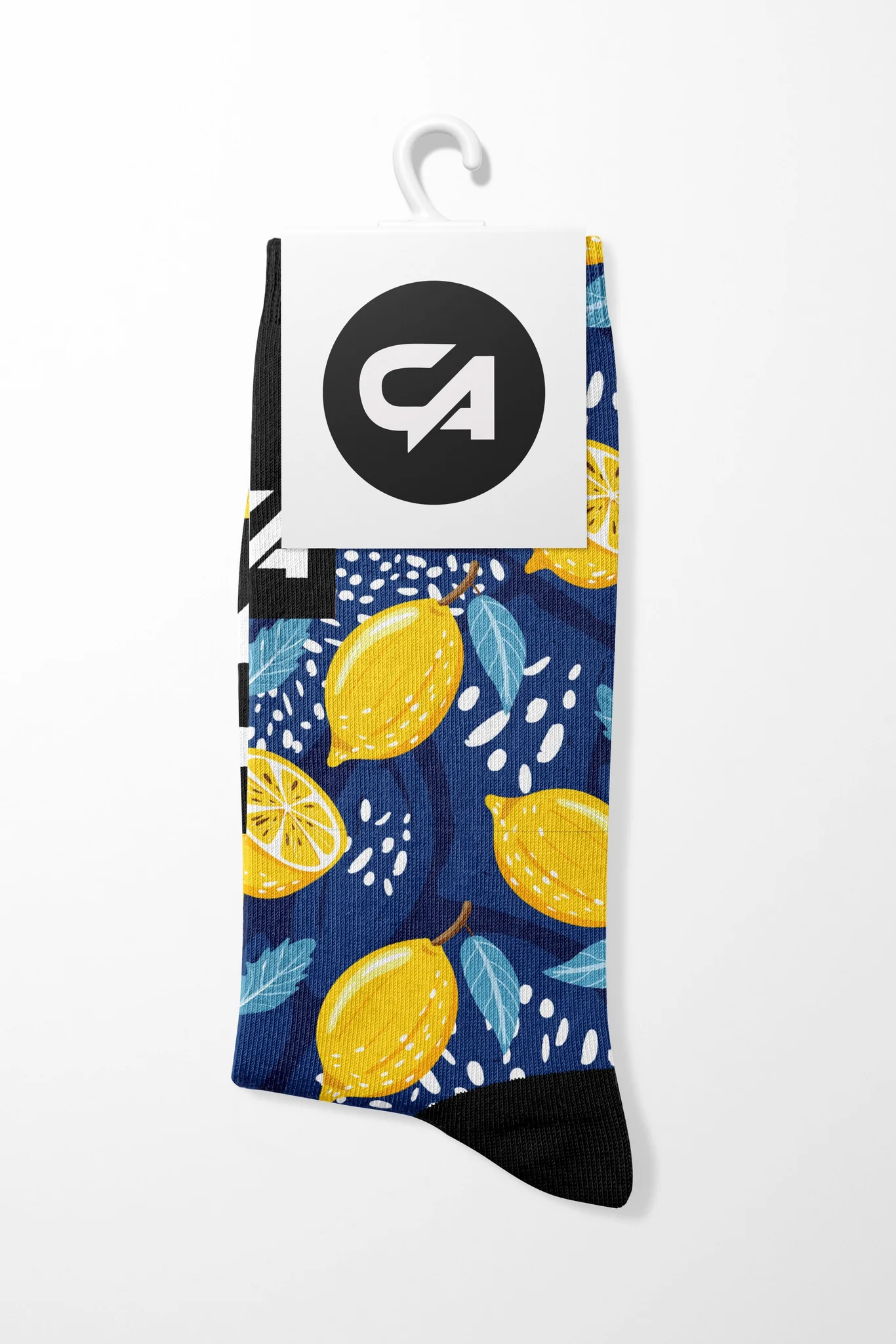 CA Funky Socks | Navy Lemon Zest - Image 2
