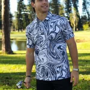 CA Funky Golf Shirt | Navy Twirl