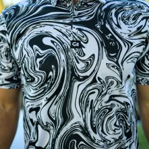 CA Funky Golf Shirt | Black Twirl