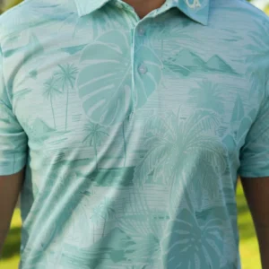 CA Statement Golf Shirt | Soft Mint Caribbean
