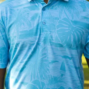 CA Statement Golf Shirt | Tropical Blue Caribbean