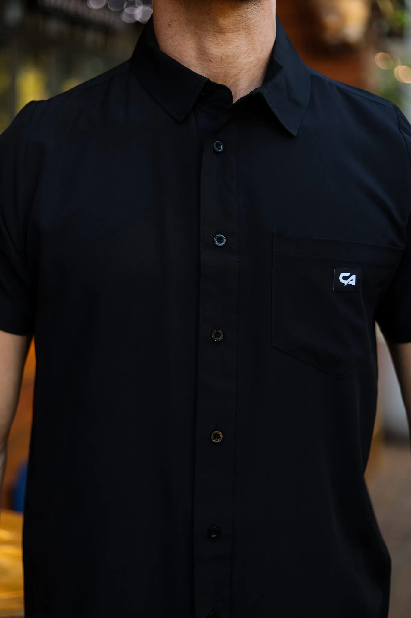 CA Mens Button - Up | Midnight Black