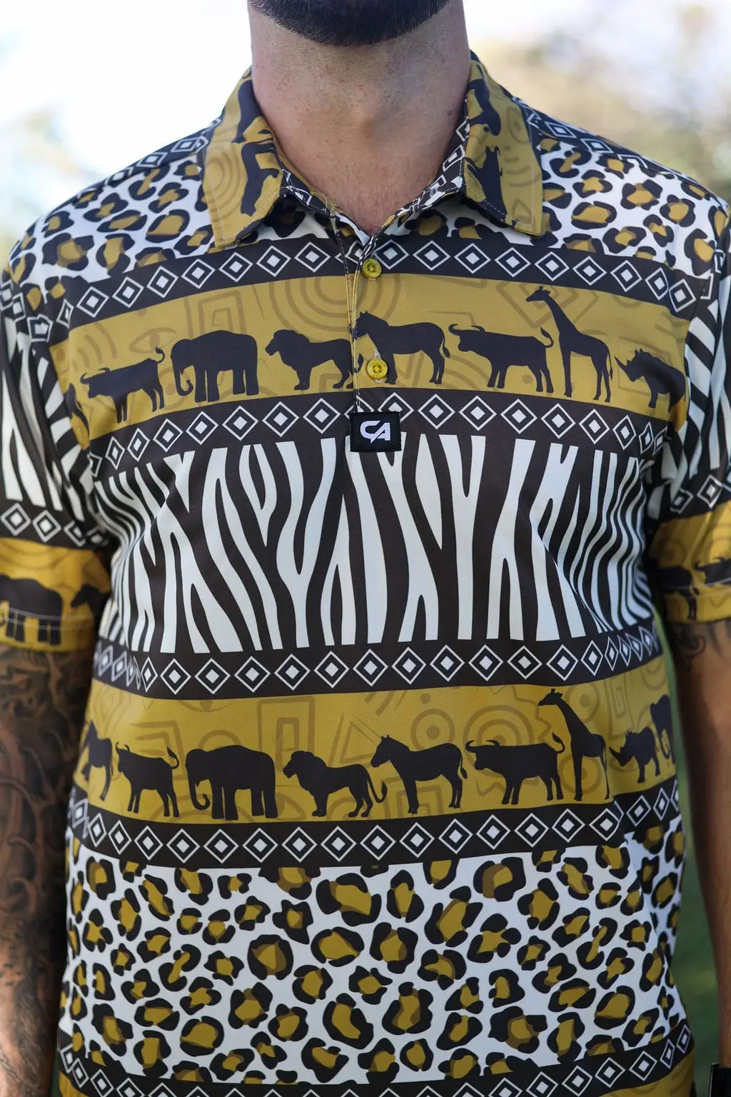 CA Funky Golf Shirt | Wild Africa