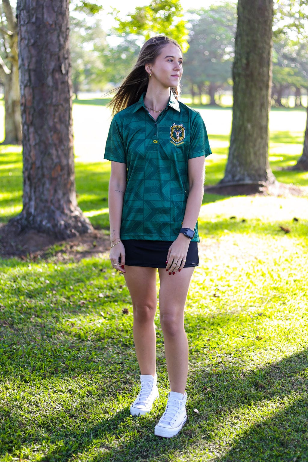 CA Ladies Supporters Golf Shirt | Green Flags - Image 3