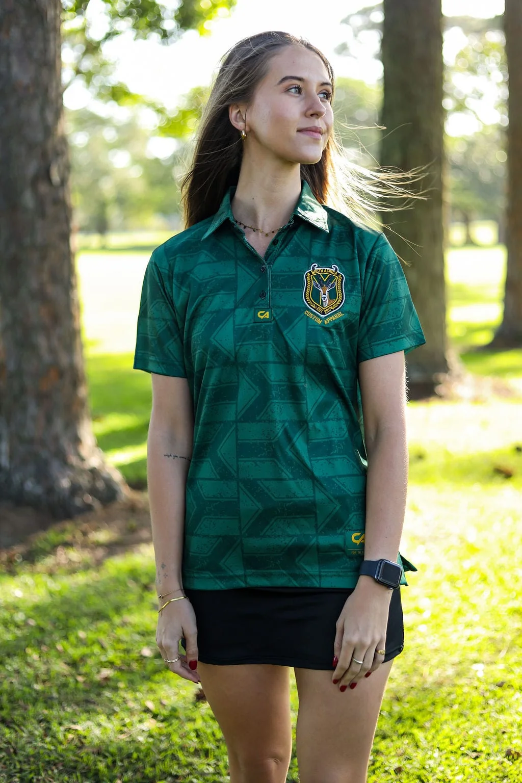 CA Ladies Supporters Golf Shirt | Green Flags - Image 5
