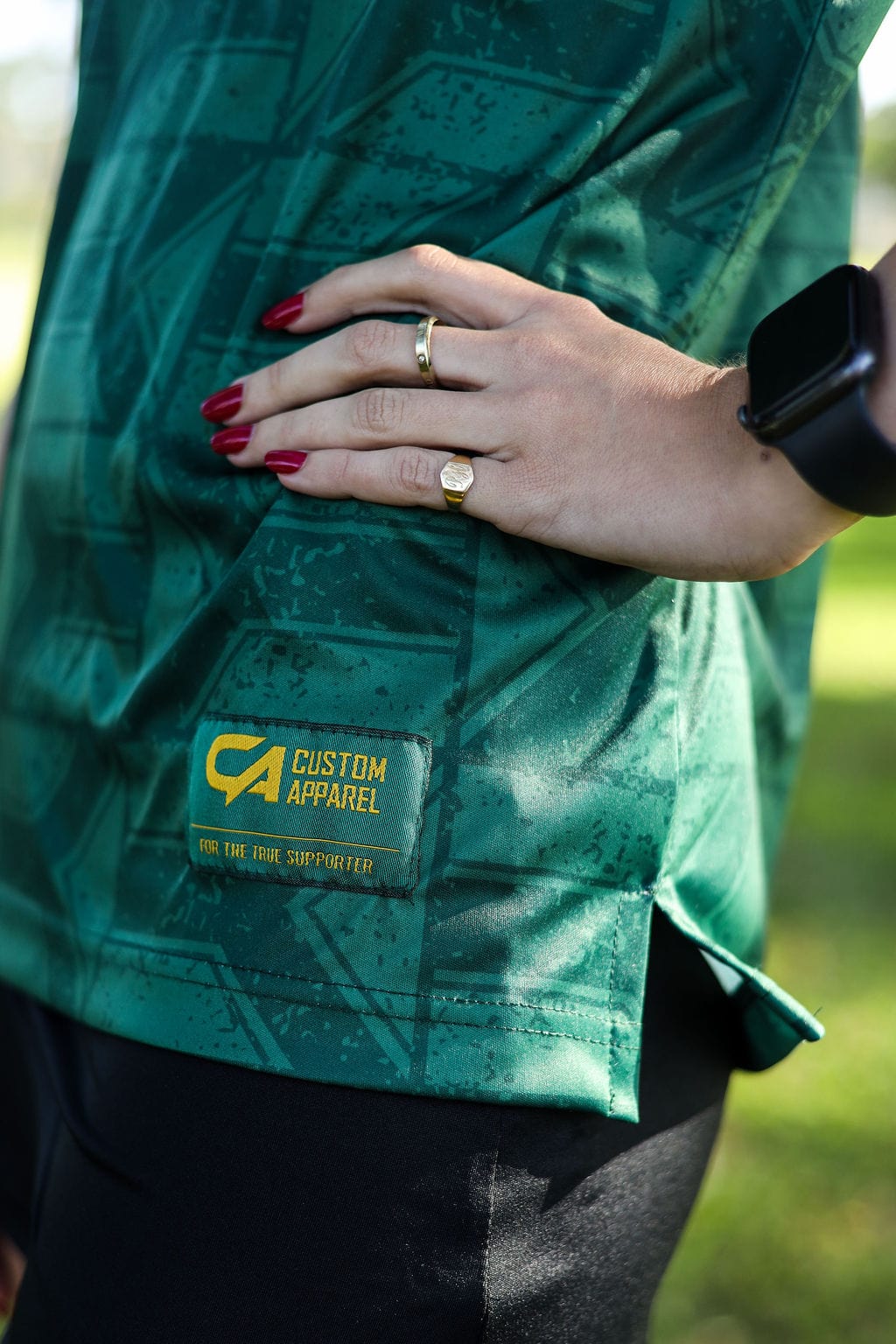 CA Ladies Supporters Golf Shirt | Green Flags - Image 6