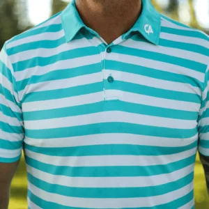 CA STRIPED GOLF SHIRTS | TURQUOISE