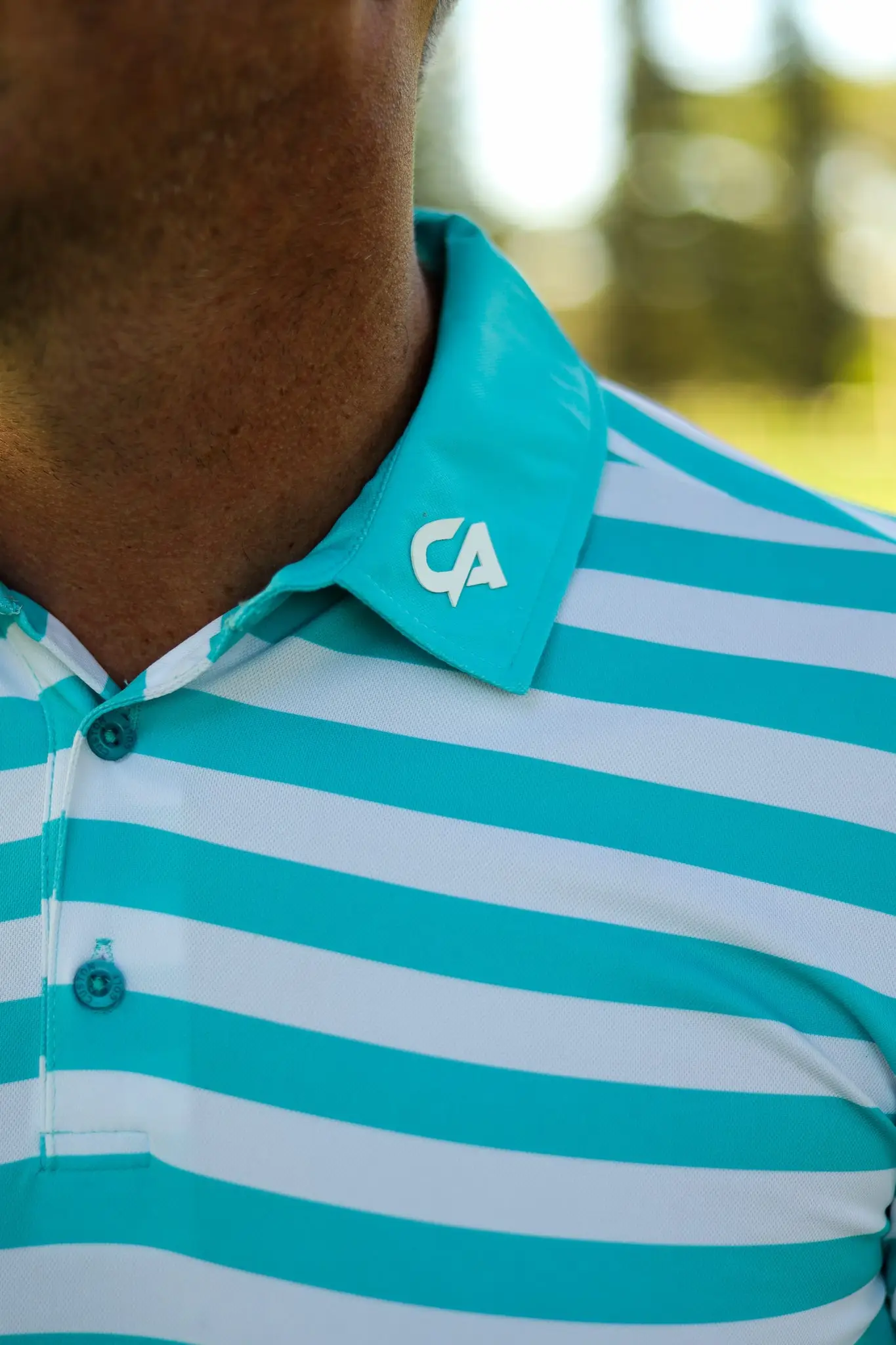 CA STRIPED GOLF SHIRTS | TURQUOISE - Image 2
