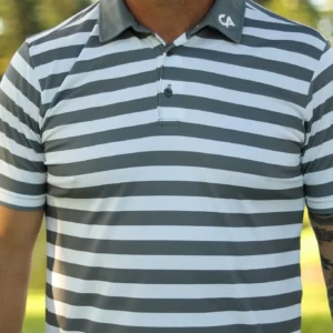 CA STRIPED GOLF SHIRTS | GREY