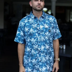 CA Mens Button-Up | Evening Palms