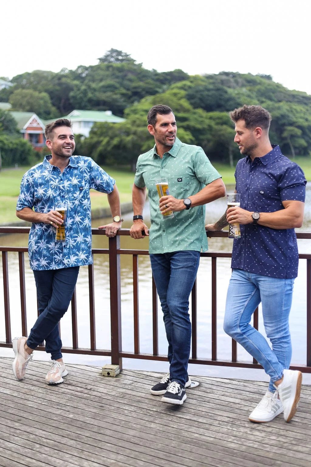 CA Mens Button-Up | Olive Aces - Image 2