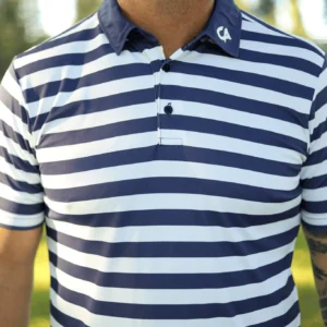CA STRIPED GOLF SHIRTS | NAVY