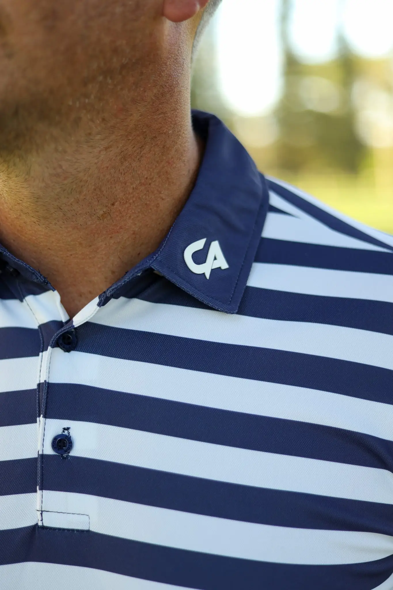 CA STRIPED GOLF SHIRTS | NAVY - Image 2