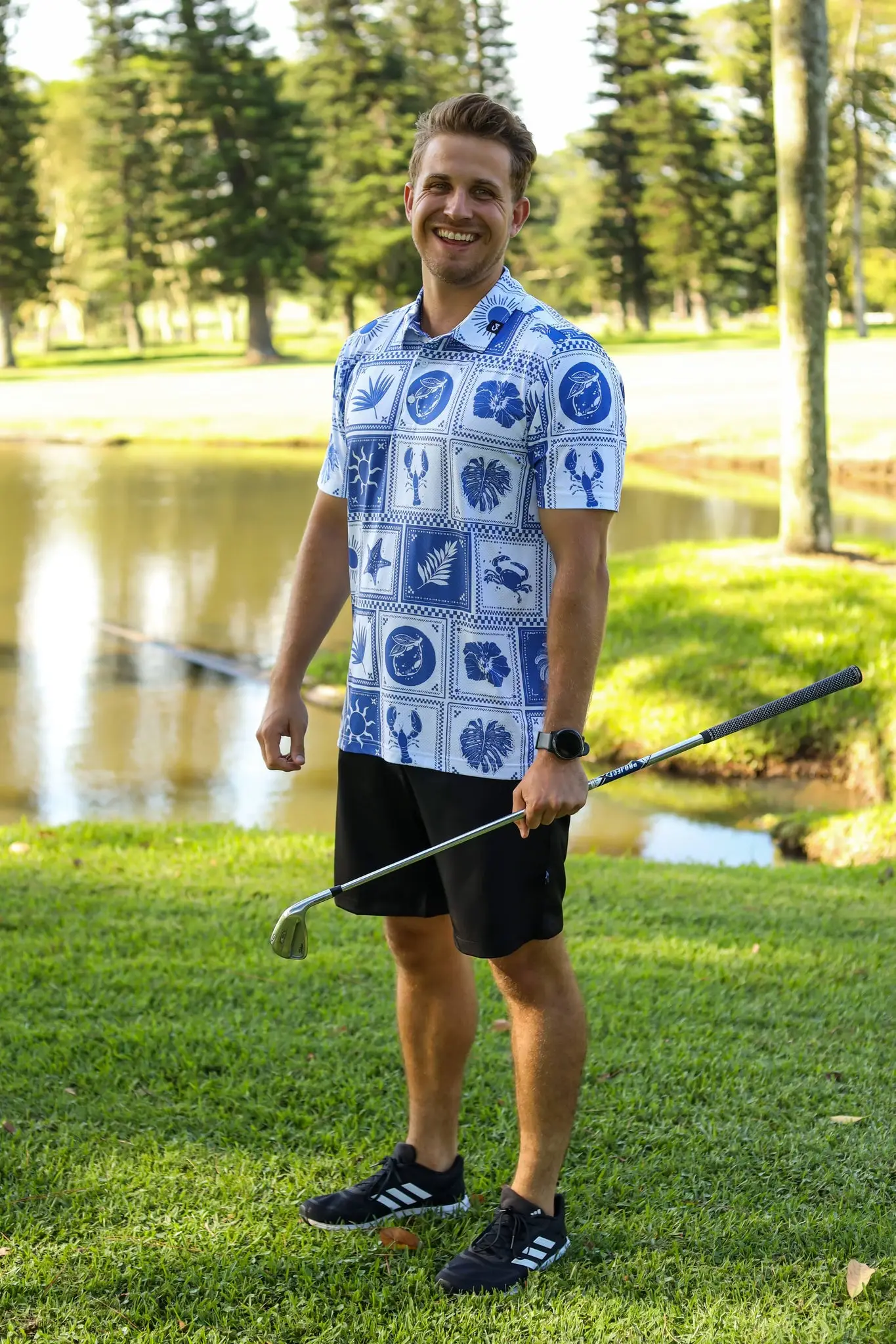 CA Airdry Golf Shirt | Greek Tiles - Image 2