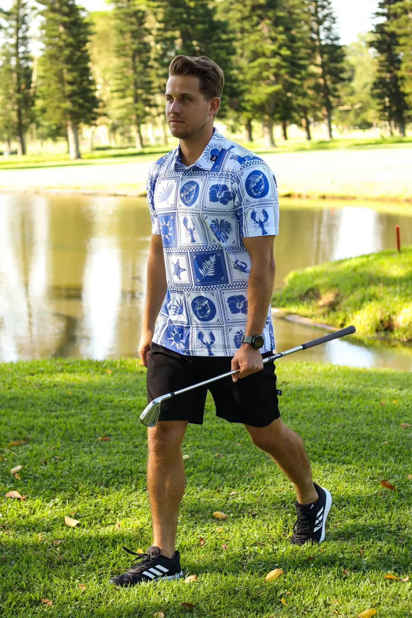 CA Airdry Golf Shirt | Greek Tiles - Image 4