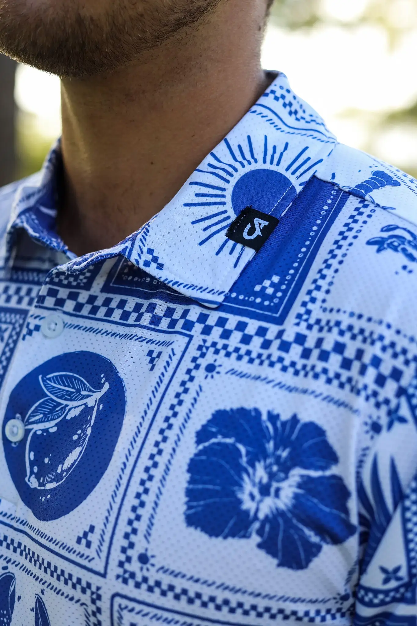 CA Airdry Golf Shirt | Greek Tiles - Image 7