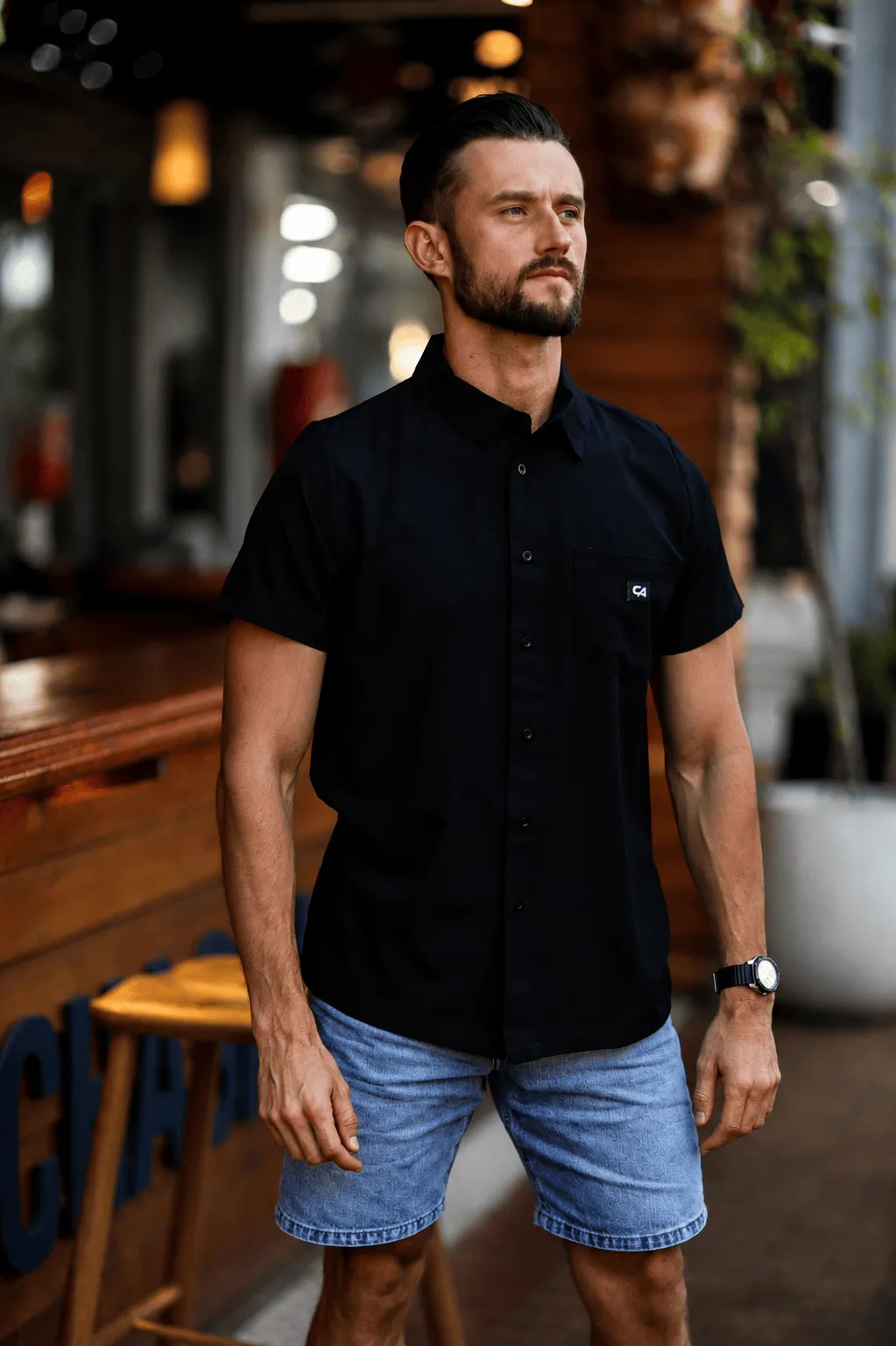 CA Mens Button - Up | Midnight Black - Image 3