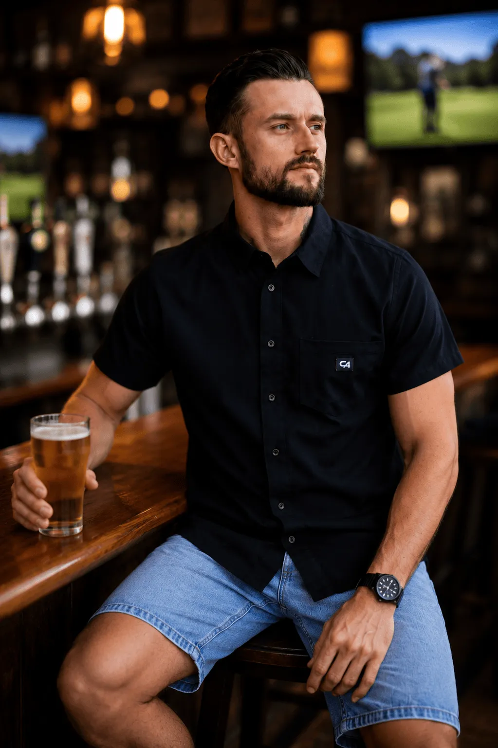 CA Mens Button - Up | Midnight Black - Image 6