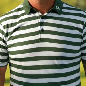 CA STRIPED GOLF SHIRTS | OLIVE