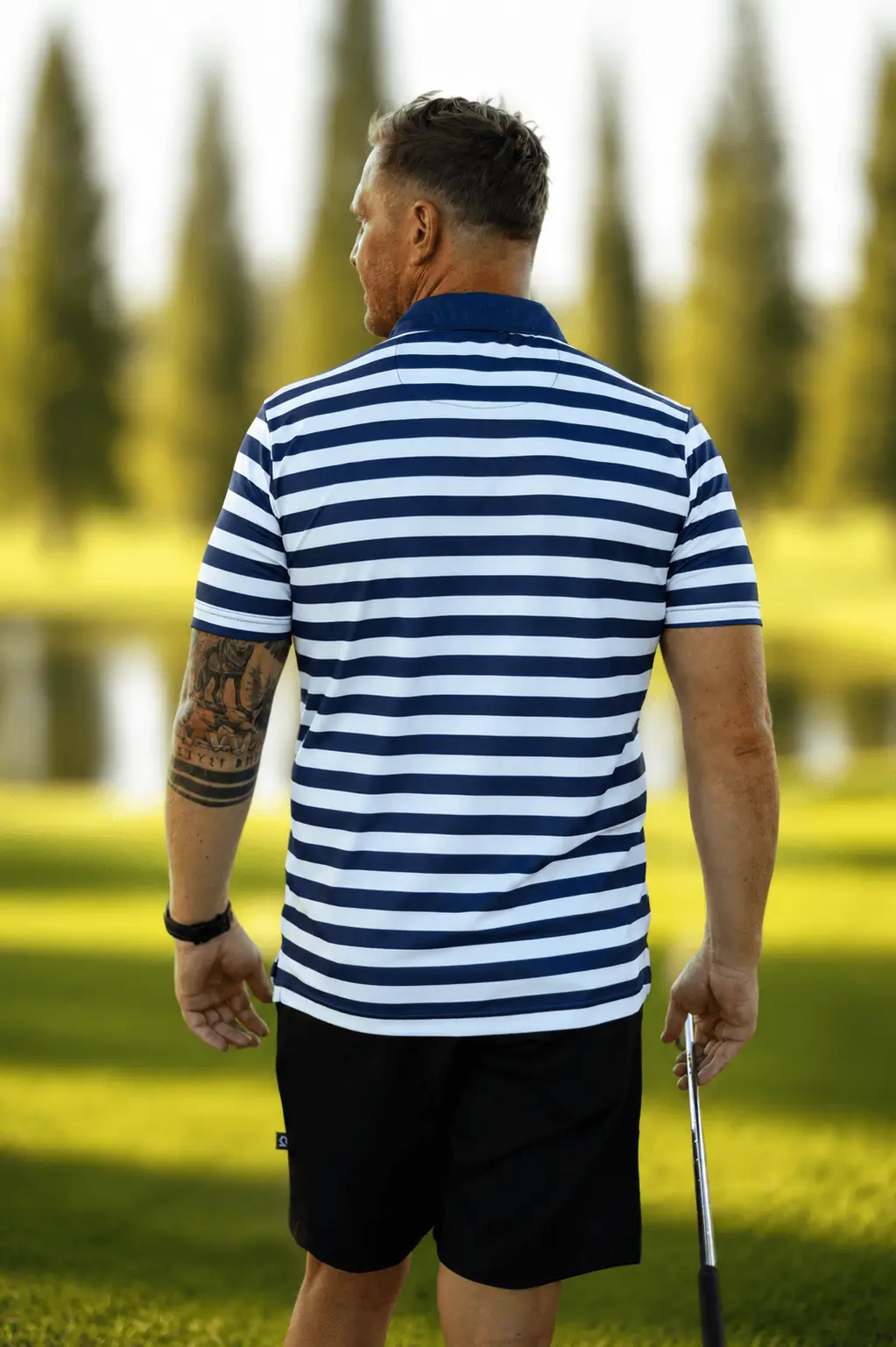 CA STRIPED GOLF SHIRTS | NAVY - Image 6